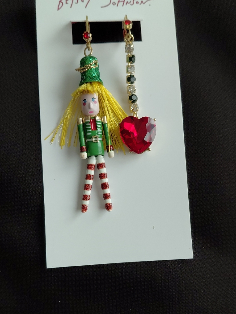 BETSEY JOHNSON NUTCRACKER MISMATCH EARRINGS - Picture 2 of 4